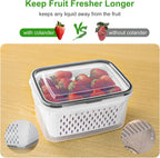 Fruit Storage Containers for Fridge with Removable Colander 10