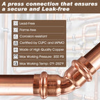 Copper Press Fittings 3/4 inch,12PKCopper Coupling 45 Degree Elbow Coupling