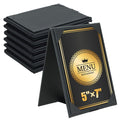 PU Leatherette Table Tents, 6Pcs Double-Sided Menu Holders 5 x 7"