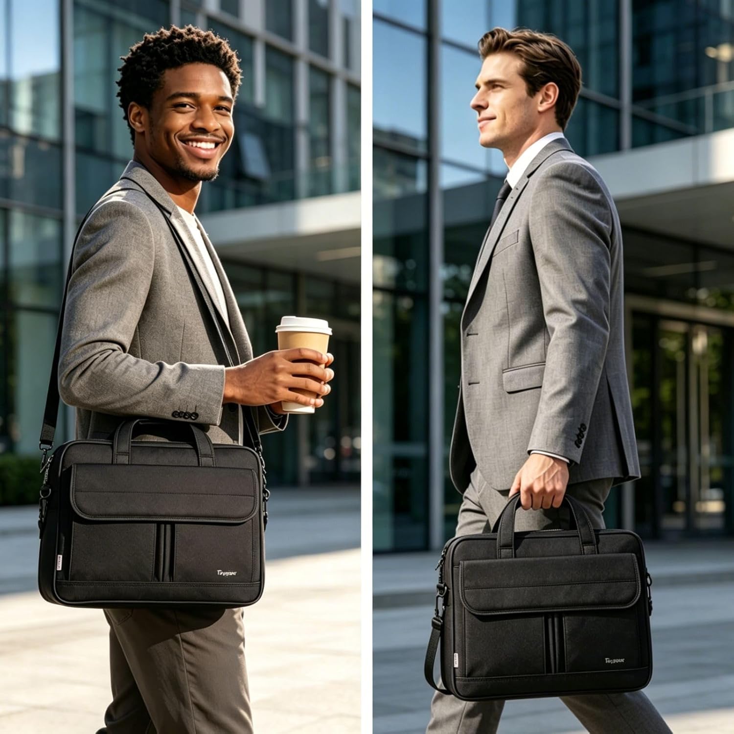 Laptop Bag 15.6 Inch, Business Briefcase Gifts for Men Women, Water Resistant Messenger Shoulder Bag with Strap