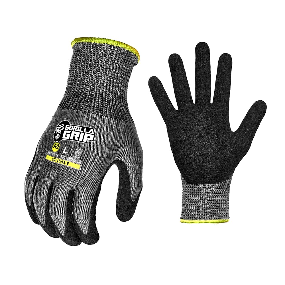 Work Gloves, Small, 1 Pair, Nitrile Coated, Gray and Black