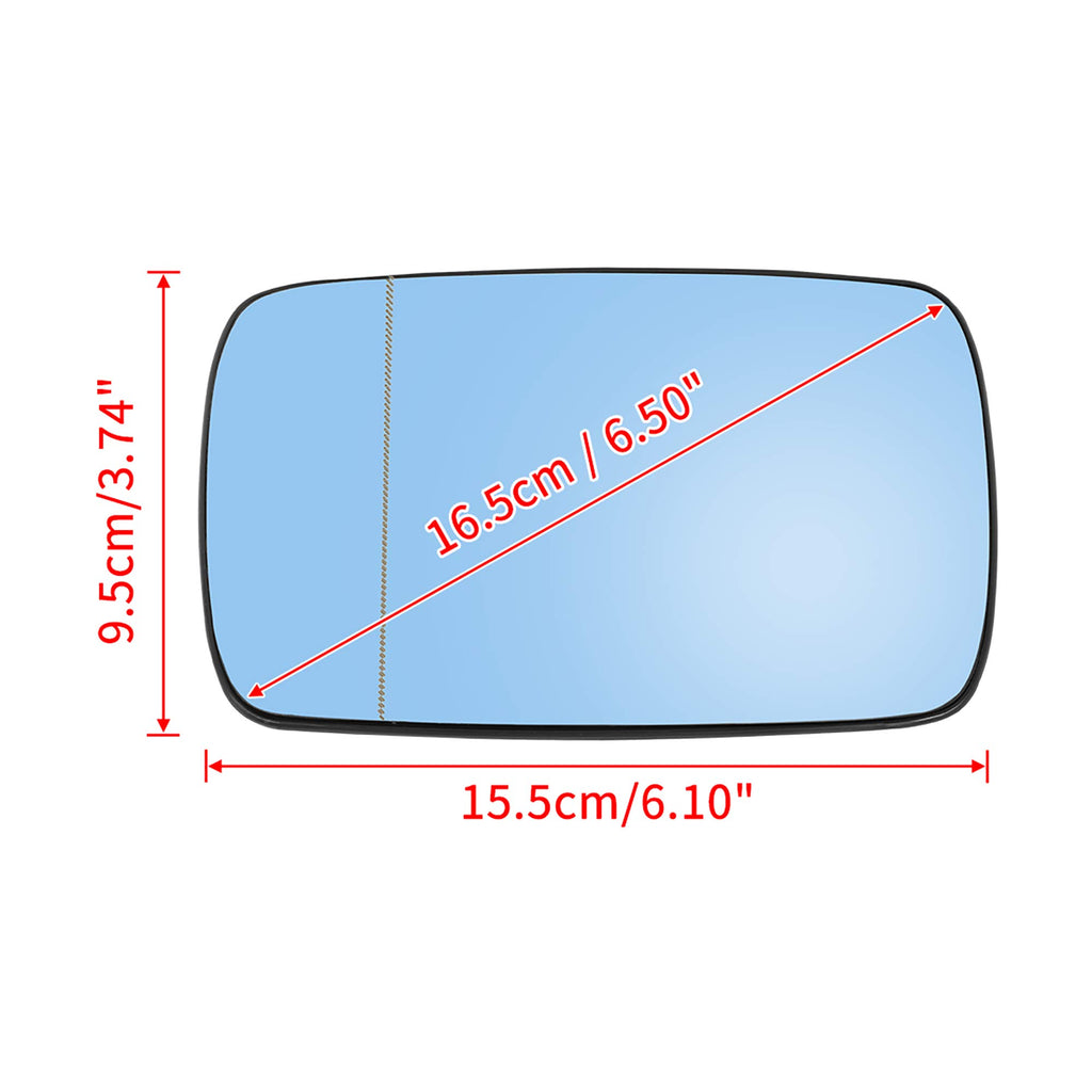 uxcell Left Side Mirror Glass with Backing Plate for BMW E39 1998-2005