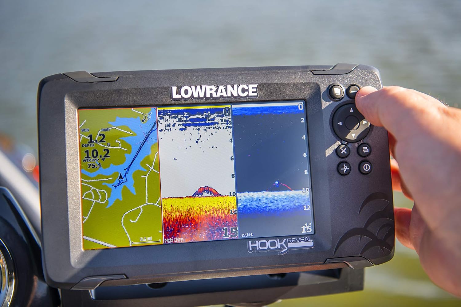 HOOK Reveal 5 SplitShot - 5-inch Fish Finder with SplitShot Transducer, Preloaded C-MAP US Inland Mapping