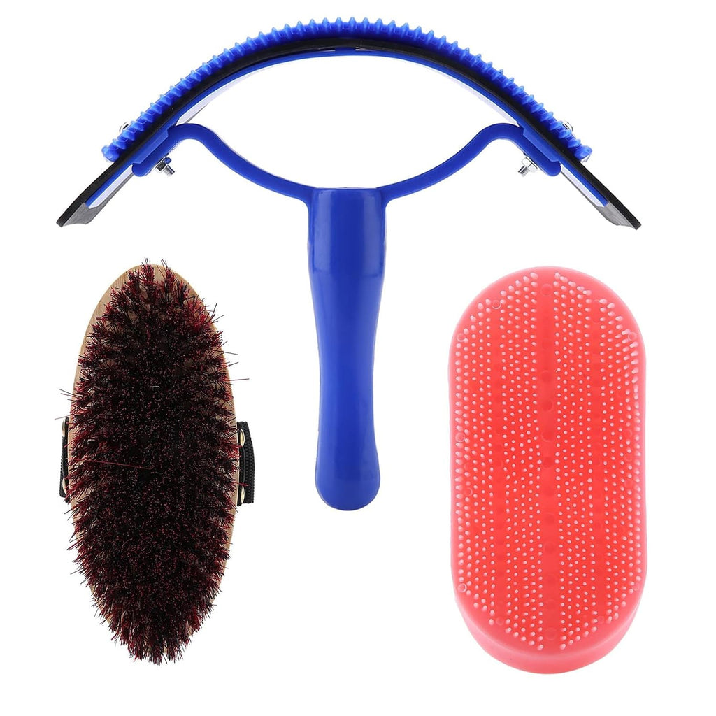 10-Piece Horse Grooming Care Set, Equestrian Brush and Curry Comb Collection, Full Horse Cleaning Tool Kit with Sweat