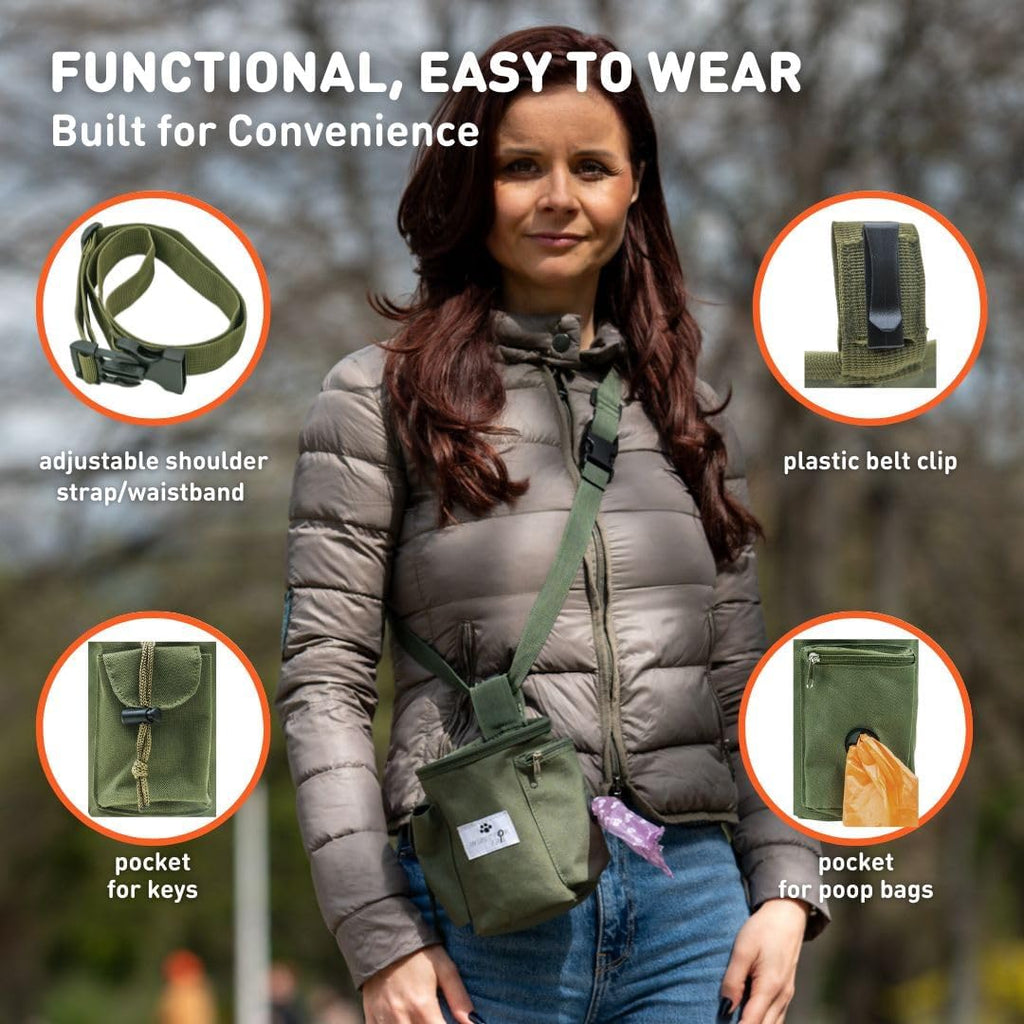 Dog Treat Pouch for Training, Drawstring Bag, Hands Free