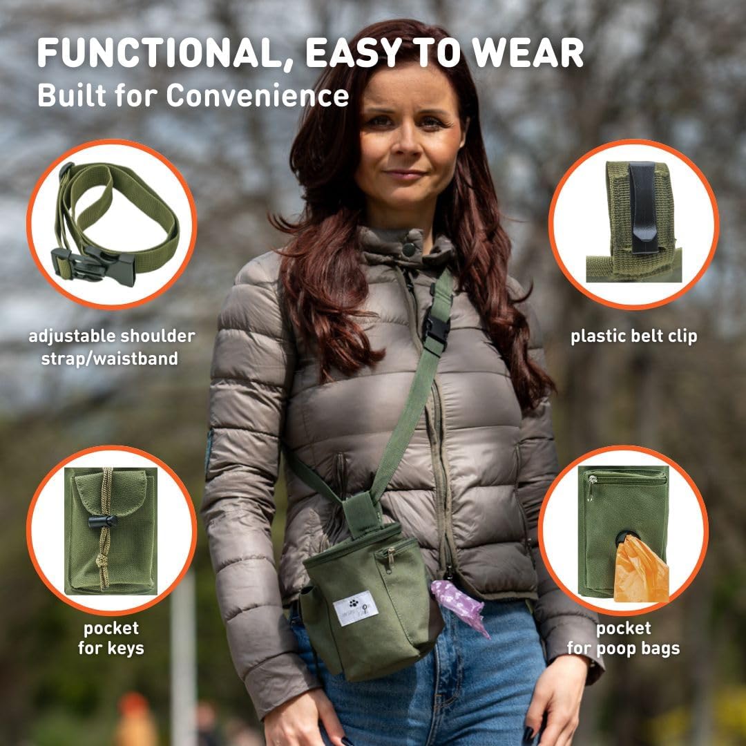 Dog Treat Pouch for Training, Drawstring Bag, Hands Free