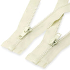 #5 2 Pcs 28 inch Beige Separating Plastic Zipper Replacement