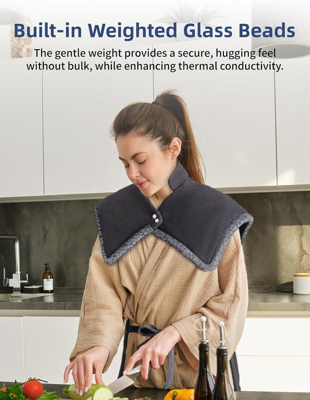 Heating Pad for Back & Shoulders. 6 Heat Levels & 4 Timers for Relief