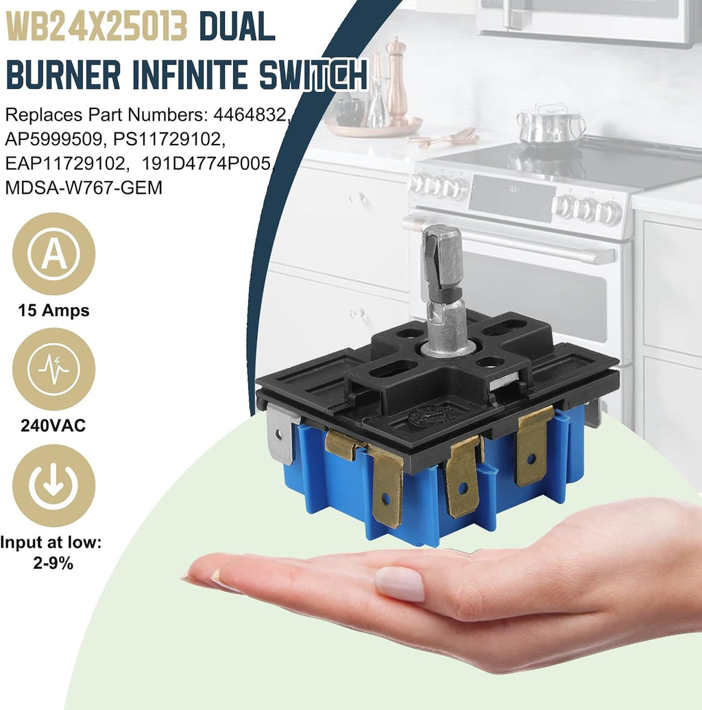 WB24X25013 Range Surface Element Control Switch Compatible with GE