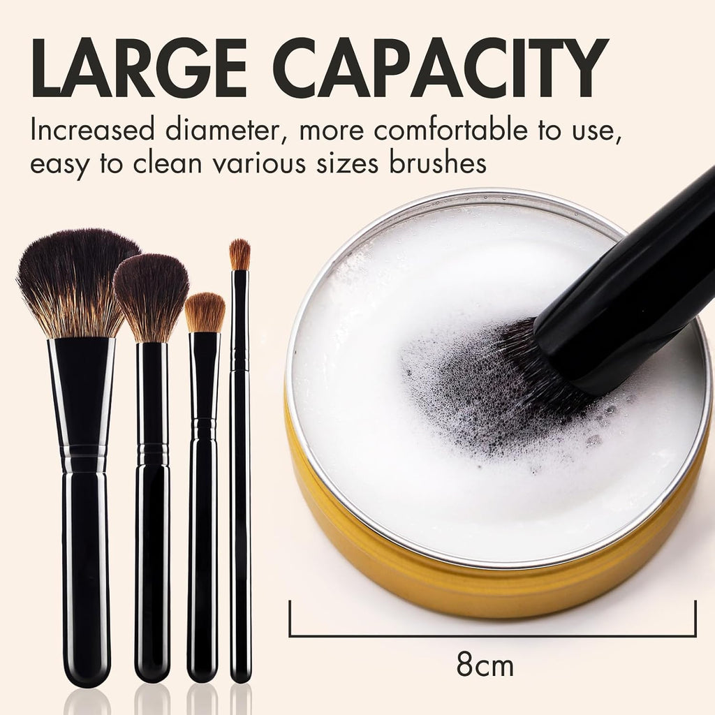 Makeup Brush Cleaner Solid Brush & Sponge Soap With Silicone Cleaning Pad, Vegan, Deep Cleaning, No Residue(100g/3.53oz)