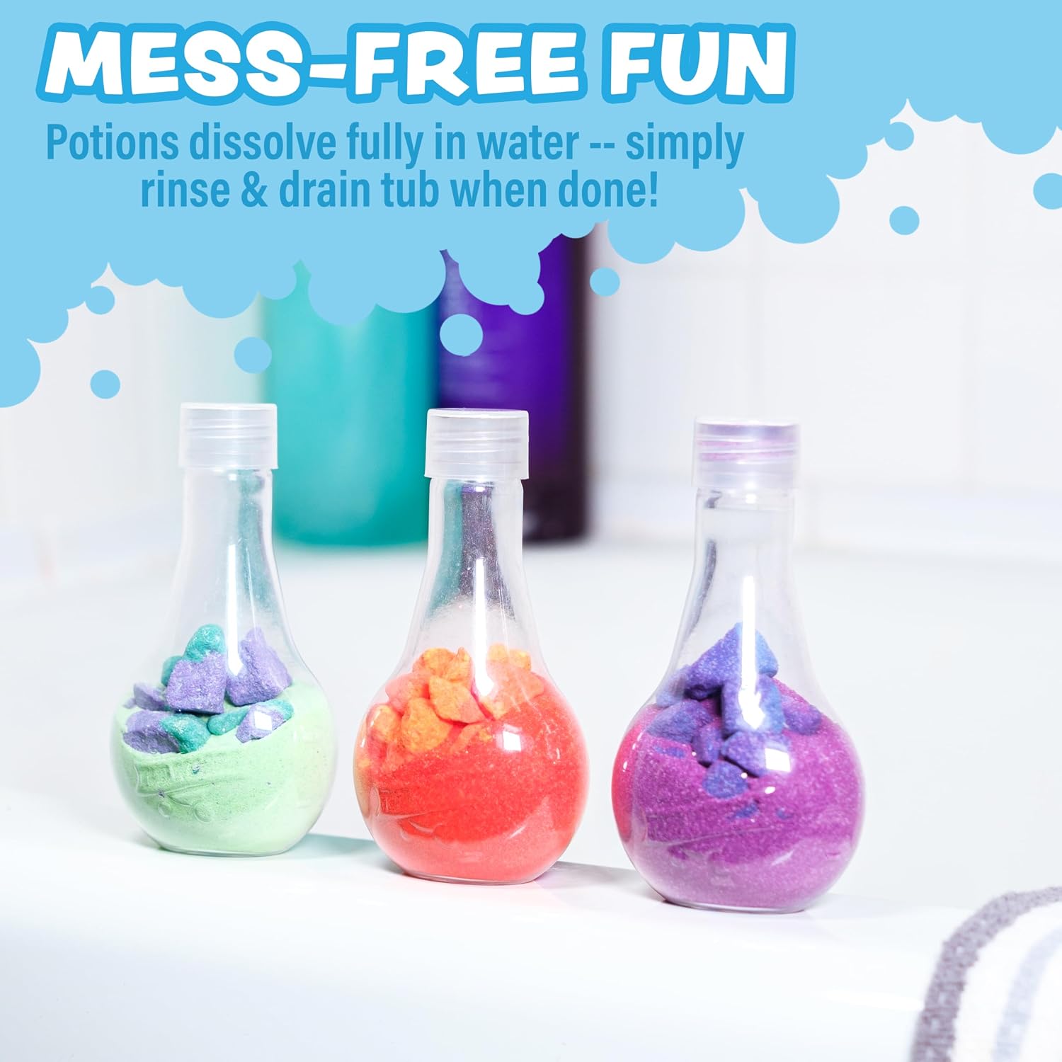 Kids Bath Bomb Potion Bath Toy, Variety 6 Pack | Nontoxic | Fizzes, Foams & Bubbles with an Eruption of Color |