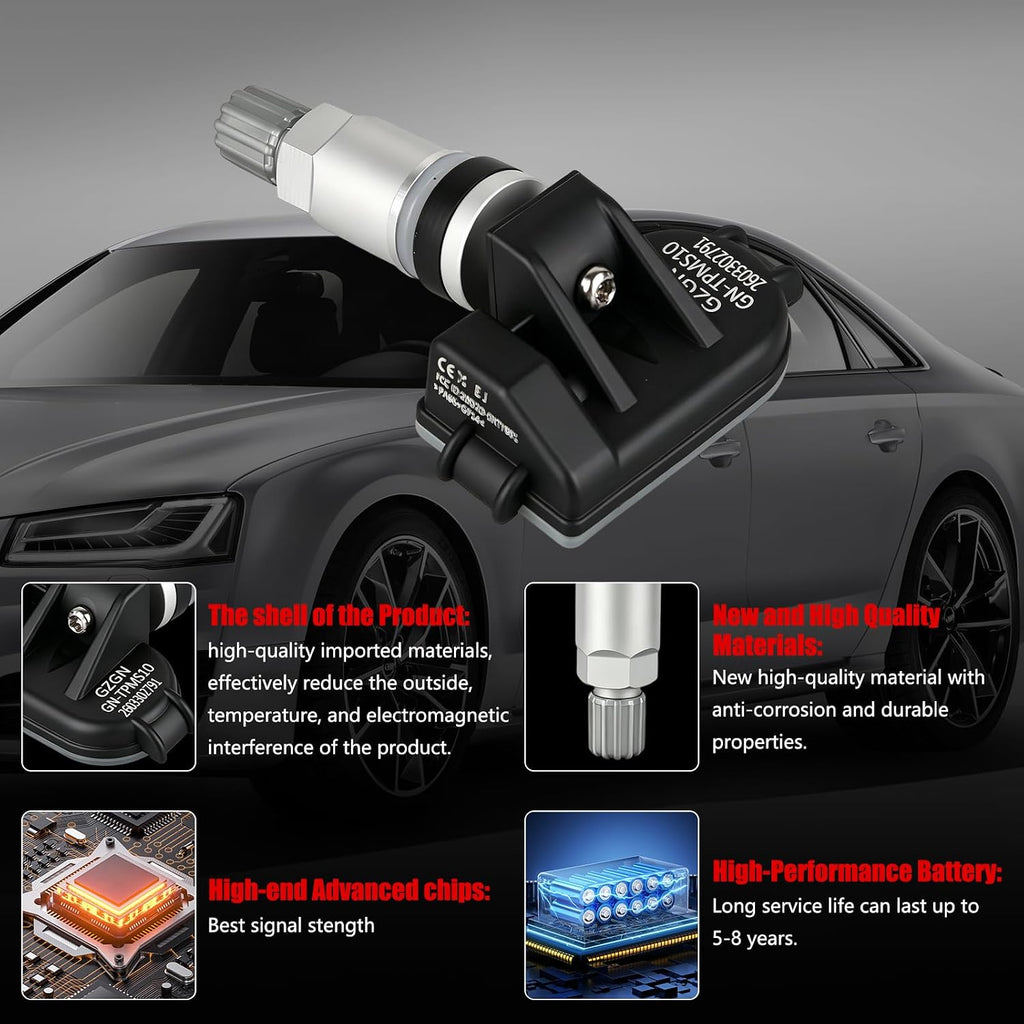 4-Pack TPMS Tire Pressure Monitoring Sensors,315MHz Pre-Programmed,Compatible with Toyota Avalon Camry Corolla
