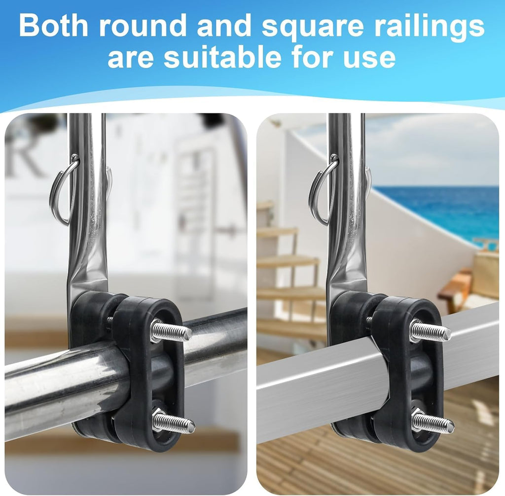 American Boat Flag Pole Kits Marine 12"x18", 2PCS Stainless Steel Boat Flag Pole with 1x Storage Bag, Adjustable