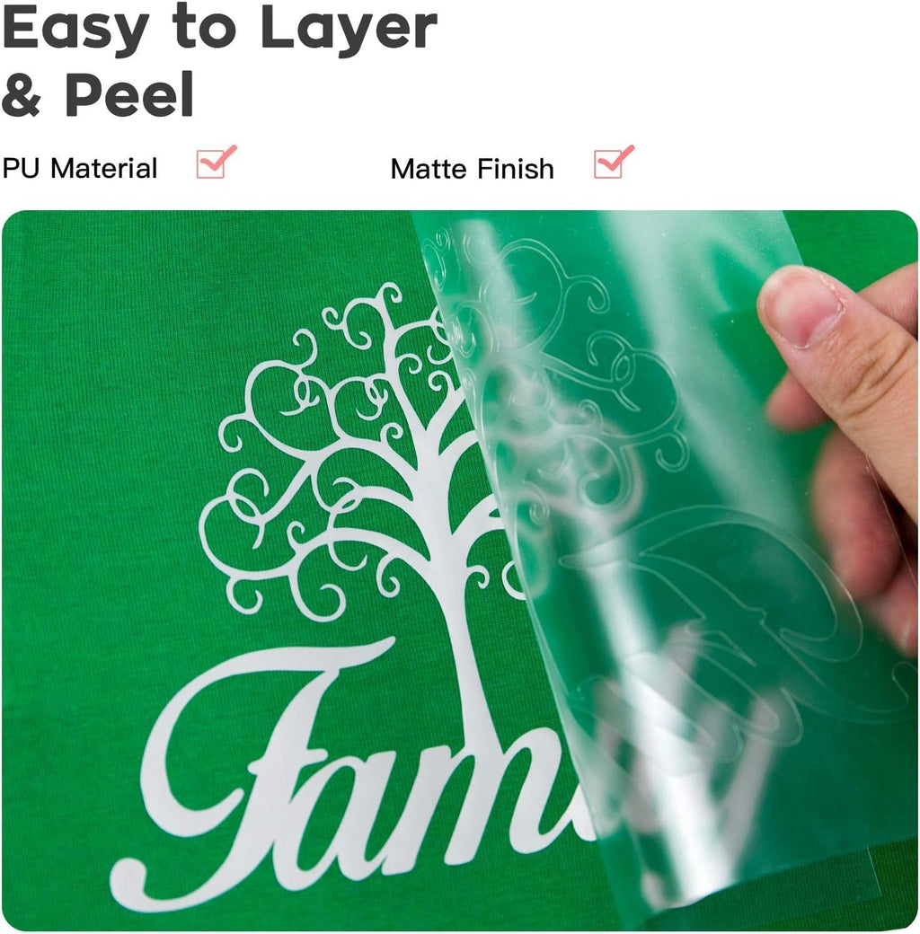 Silver Heat Transfer Vinyl, 10 Pack 12 x 12in Silver HTV Vinyl | Iron on Vinyl for T-Shirt, Easy to Cut & Weed &