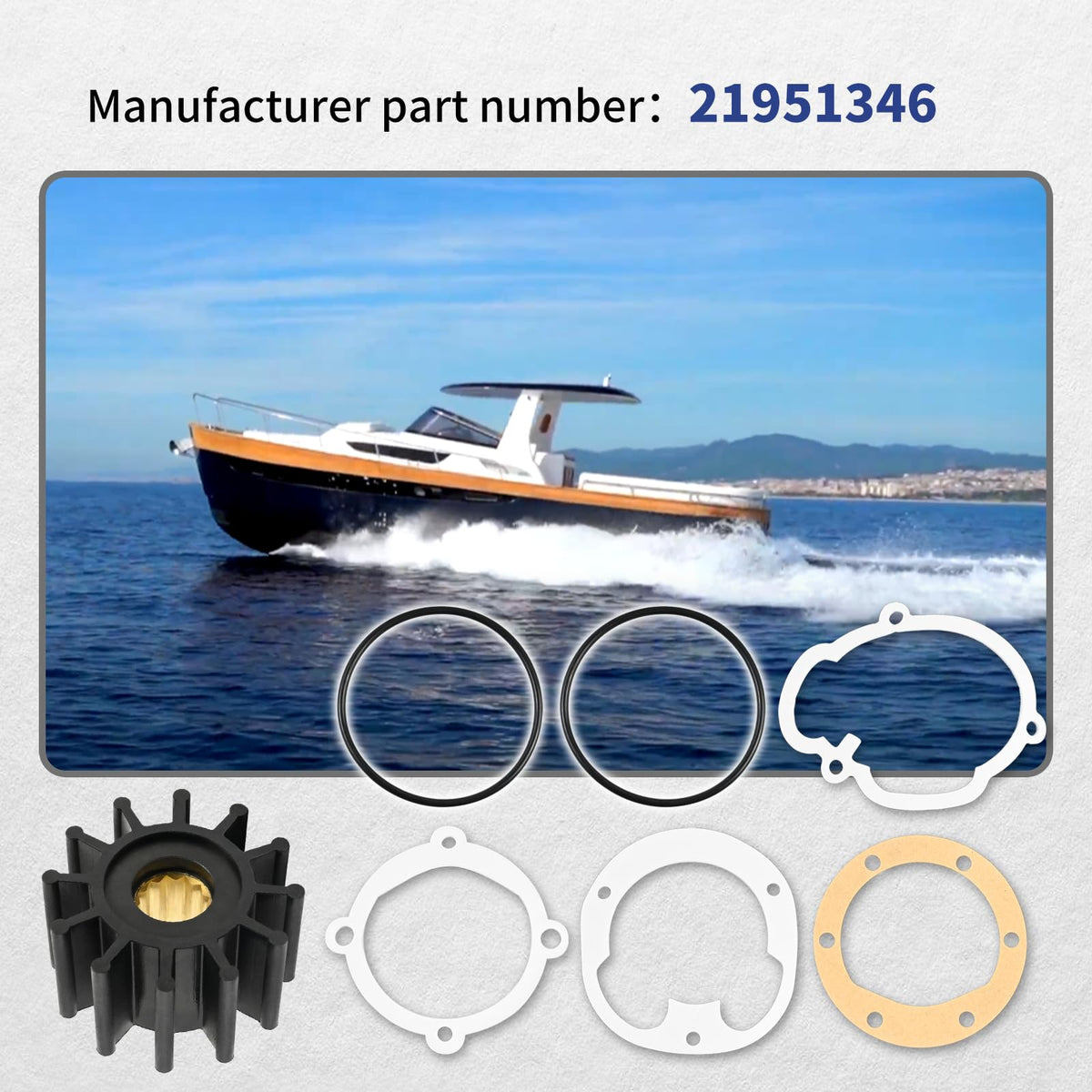 21951346 Water Pump Impeller Compatible with Volvo Penta,Johnson Sierra