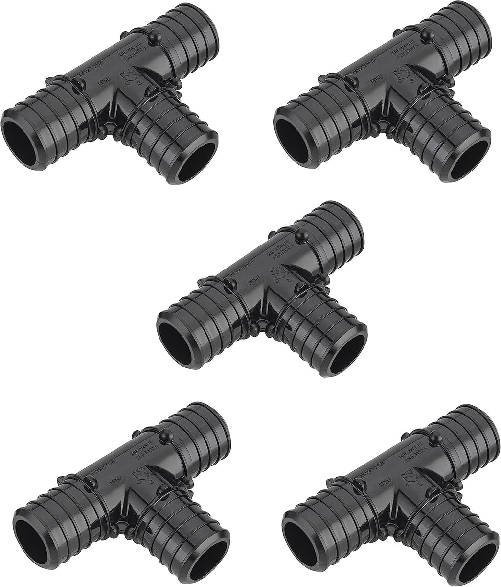 5Pcs EFIELD Poly PPSU PEX Crimp Fitting 1" X 1" X 1" Tee(PPSU1807075-5)