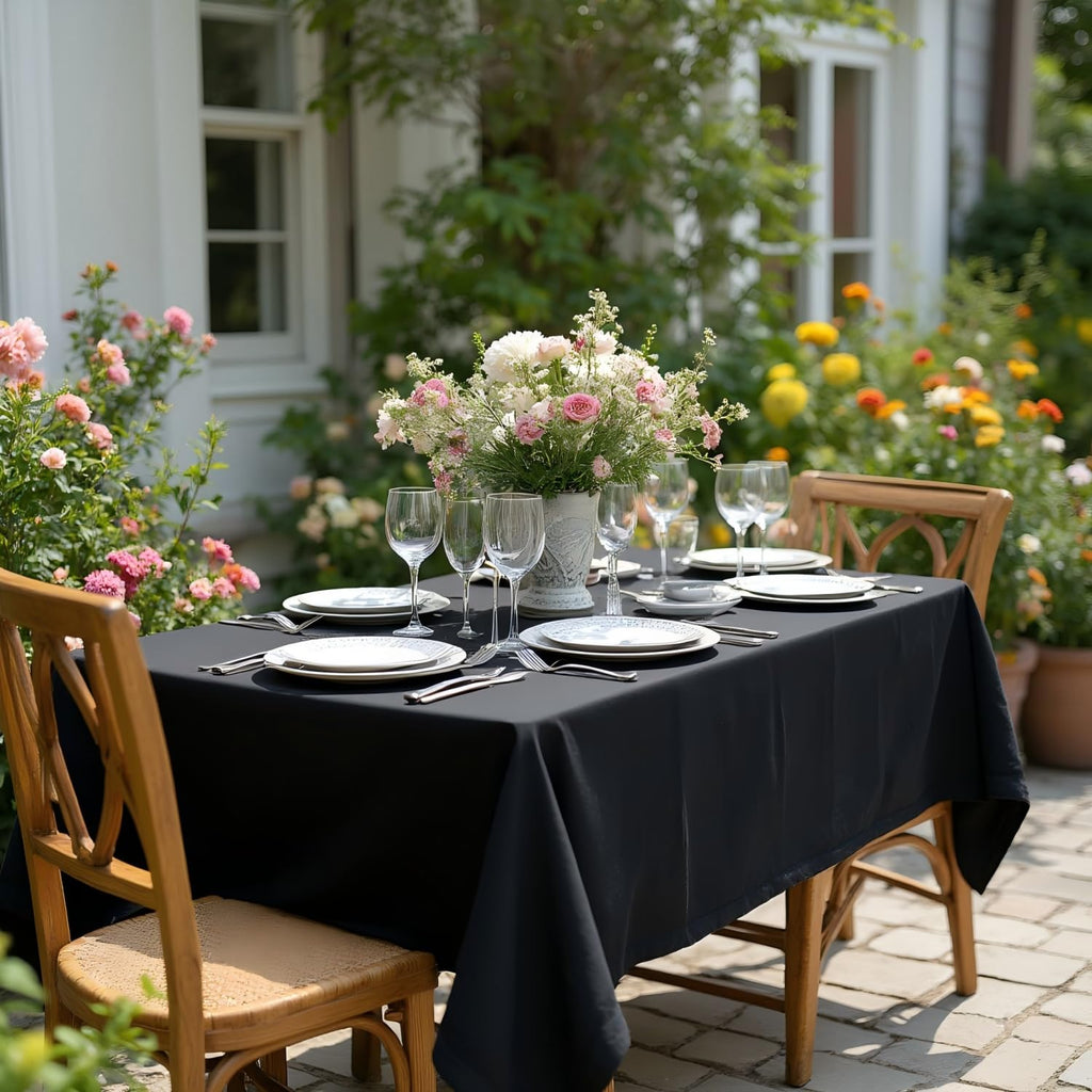 Rectangle Tablecloth, 60 x 84 Inch, Black