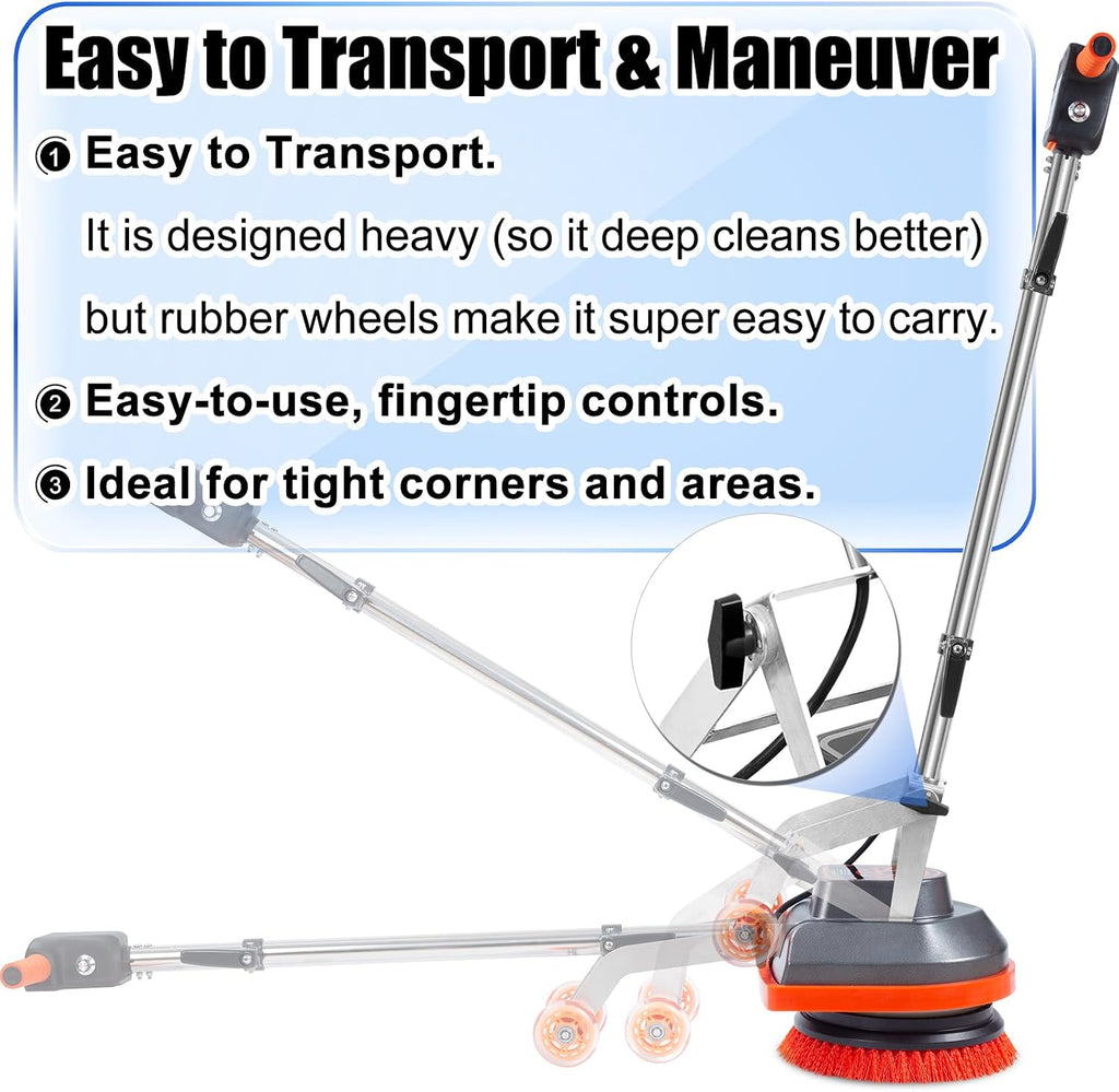 Commercial Floor Scrubber Machine, Heavy Duty Orbital Floor Cleaner, Multi-Functional Floor Buffer Polisher Machine