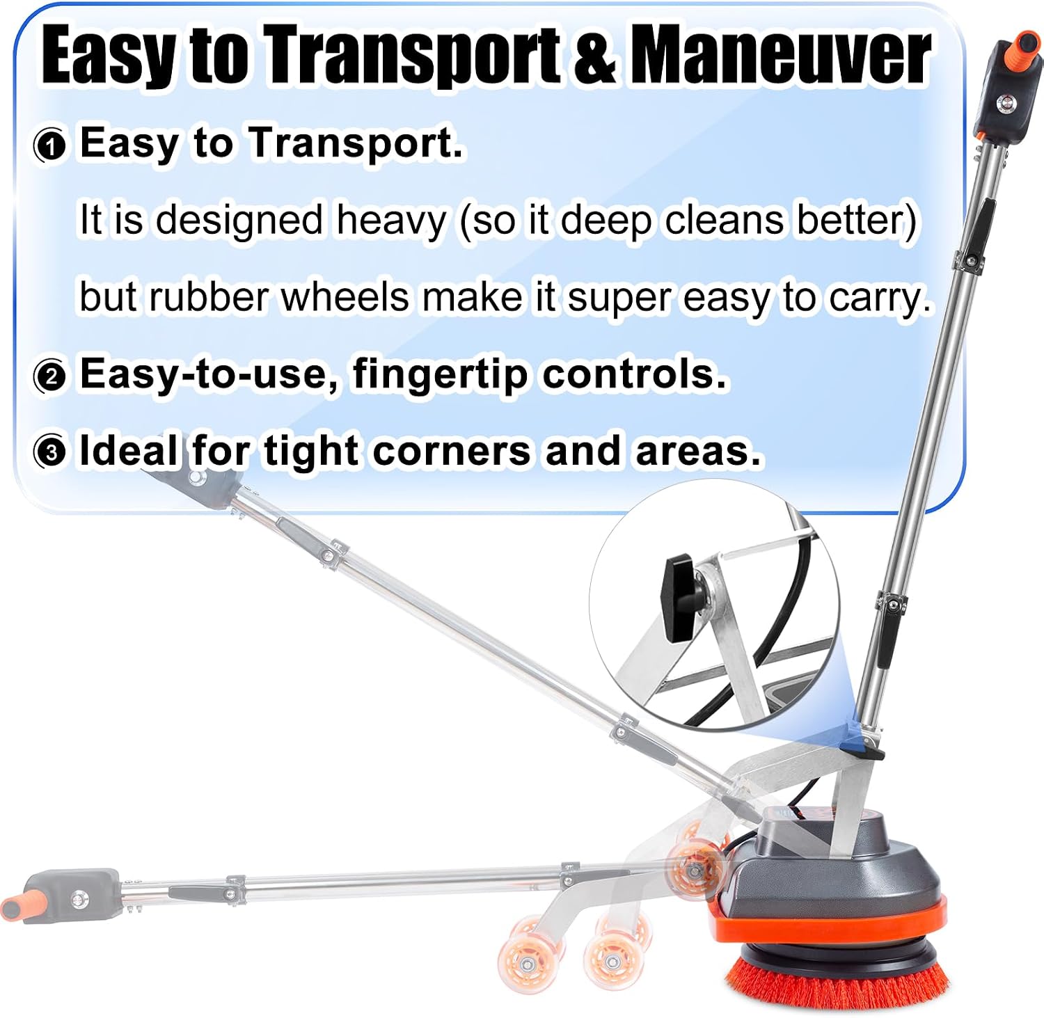 Commercial Floor Scrubber Machine, Heavy Duty Orbital Floor Cleaner, Multi-Functional Floor Buffer Polisher Machine