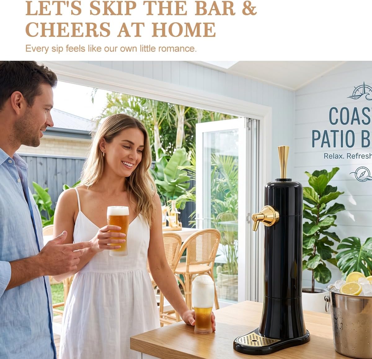 Beer Dispenser for Cans and Bottles, Cordless Draft-Style Foam Tap Gift