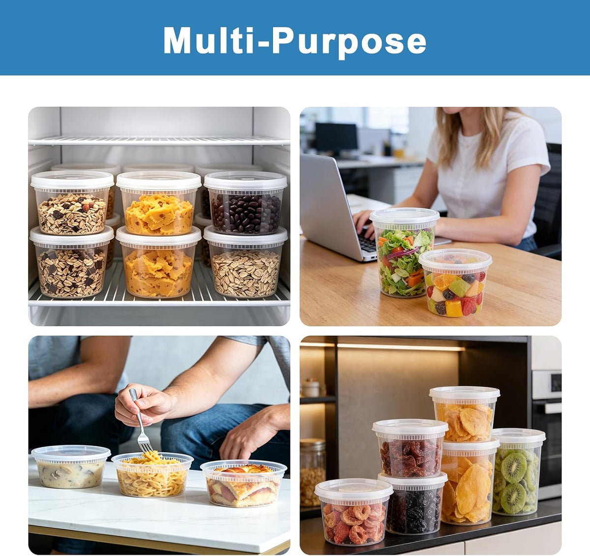 60 Sets Deli Containers With Lids, 8/16/32 Set Quart Containers
