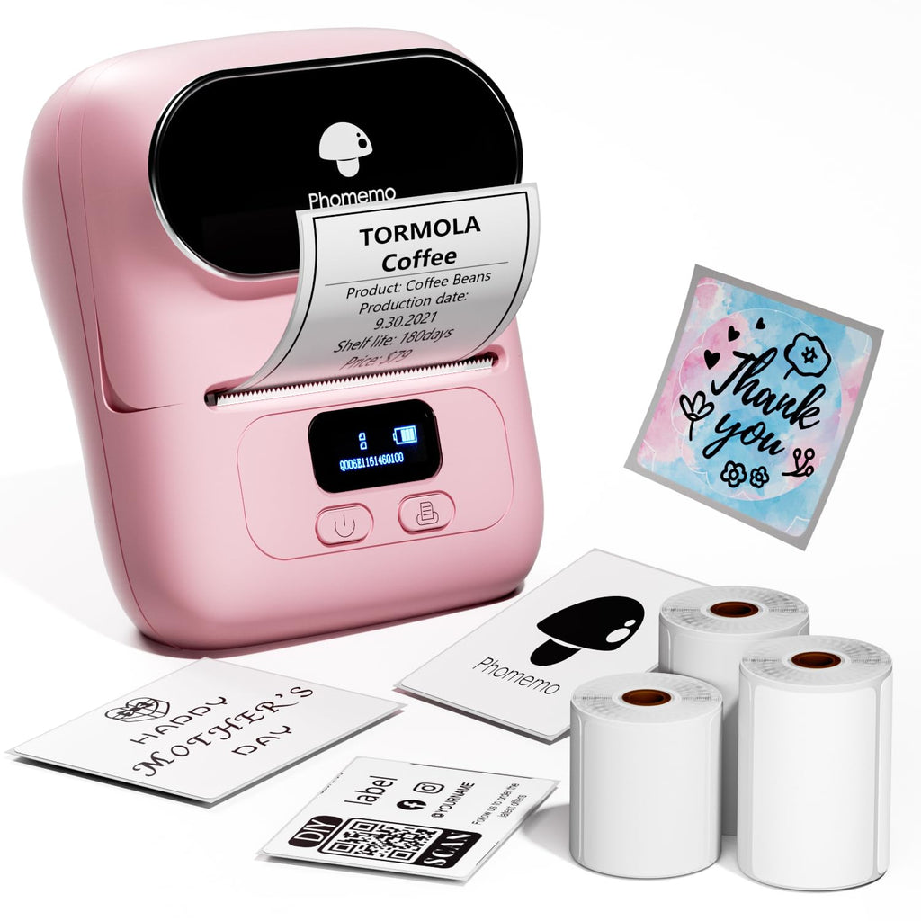 M110 Label Maker with 3 Tapes, Bluetooth Portable Thermal Printer