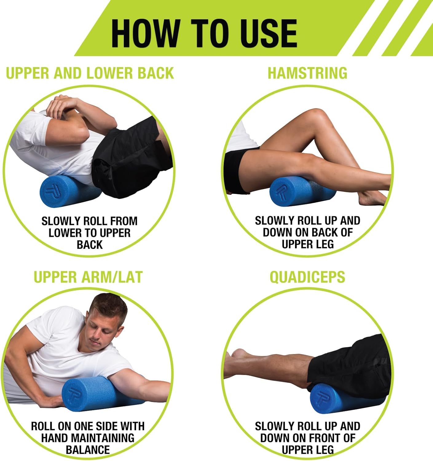 Foam Roller, Deep Tissue Massage Roller for Recovery, Therapy, Flexibility, Circulation, and Muscle Release