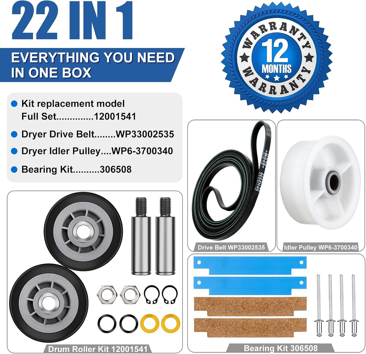 Valchoose Upgraded Maytag Dryer Drum Roller Kit, Replacement Components