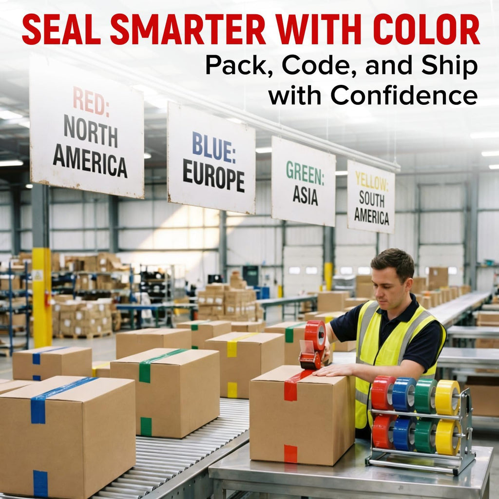 3" x 110 Yards Multi-Color Packing Tape, 6 Colors Pack