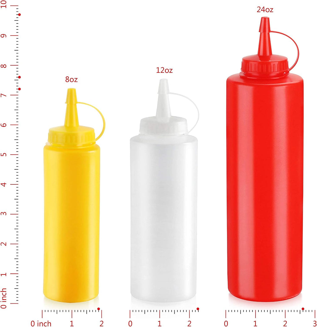 Squeeze Bottle, 24 oz, Clear, Pack of 6