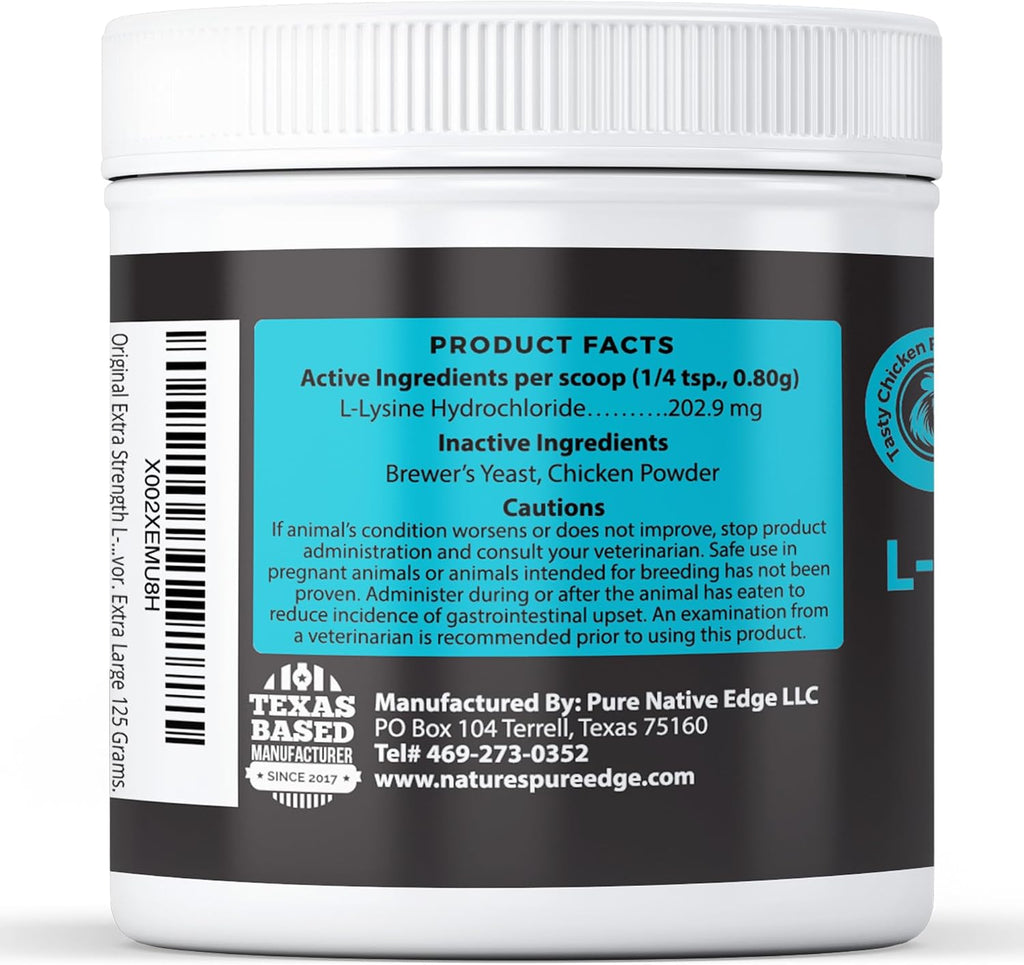 L-Lysine Powder for Cats and Kittens, Chicken Flavored Lysine Supplement for Cats and Kittens and Dogs to Support