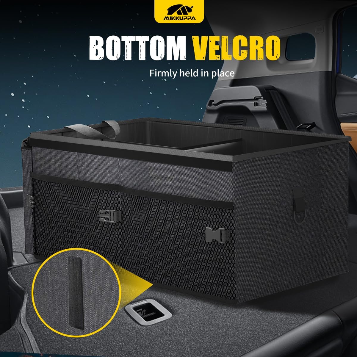 Car Trunk Organizer - 65L Collapsible Trunk Organizer with Lid, Sturdy Car Storage for SUV Auto Truck Van with