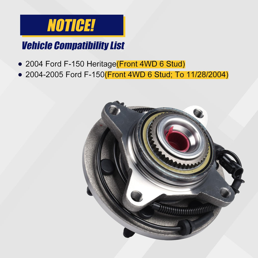 KUSATEC 515046 2pcs Front Wheel Bearing and Hub Assembly