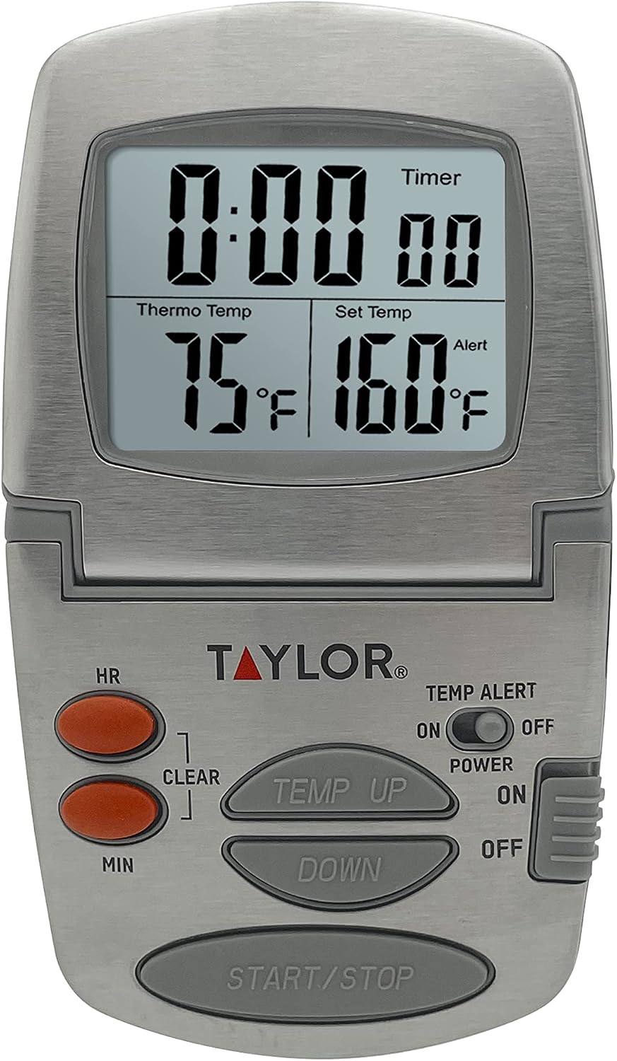 Precision Products Programmable with Timer Instant Read Wired Probe Digital, Meat, Food, Grill BBQ Cooking Kitchen