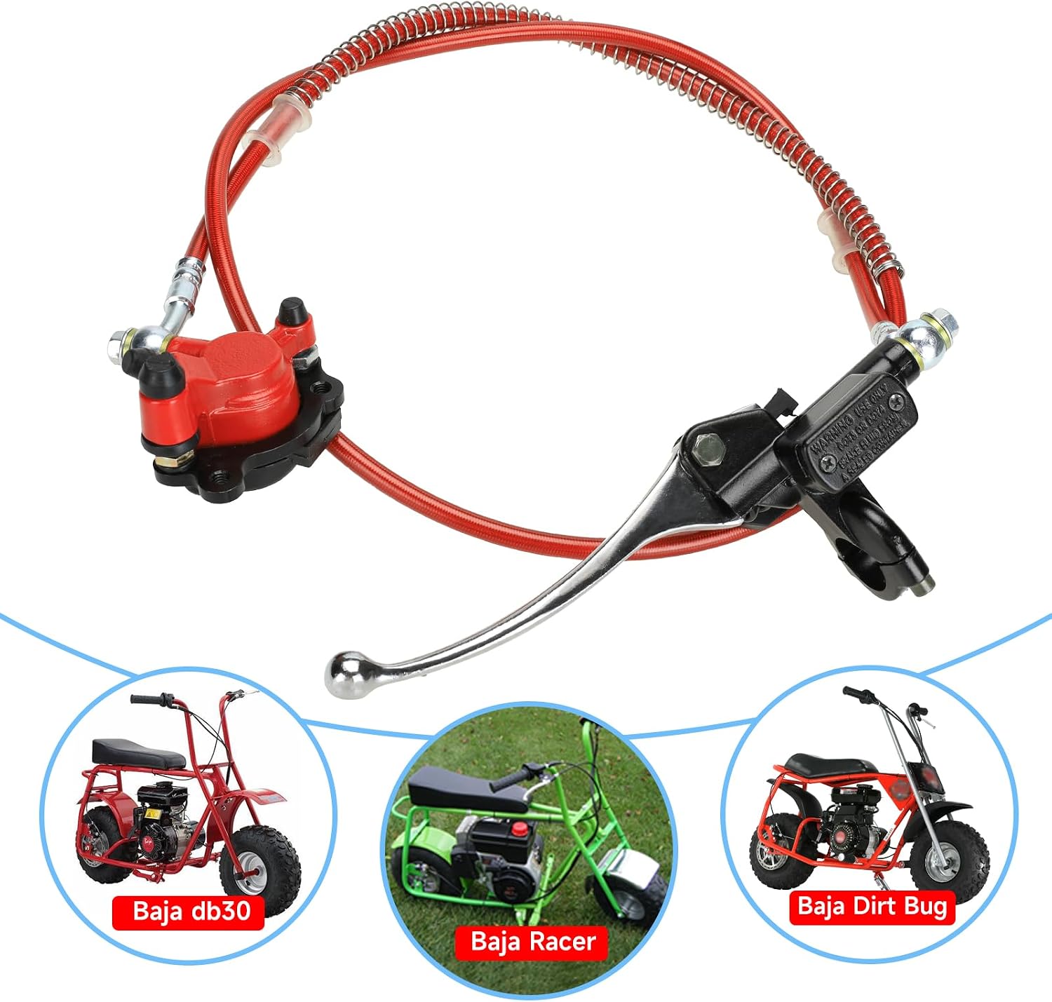 Mini Bike Hydraulic Disc Brake Kit for Baja DB30 with Brake Pad Part | Mini Bike Hydraulic Brake Kit with 180mm Brake