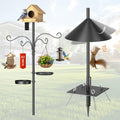 Upgraded Heavy Duty Bird Feeder Pole, 92 Inch Squirrel Proof Adjustable Bird Feeding Station,1 Inch Dia Bird House