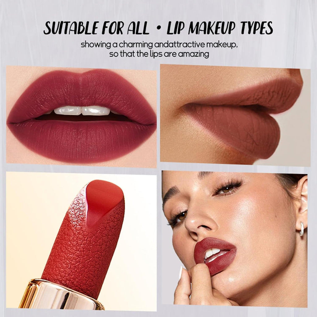 3 Colors Matte Lipstick Set Long Lasting Lip stick 24 hr Lip stick for Women Waterproof Non-sticky Multi-occasions