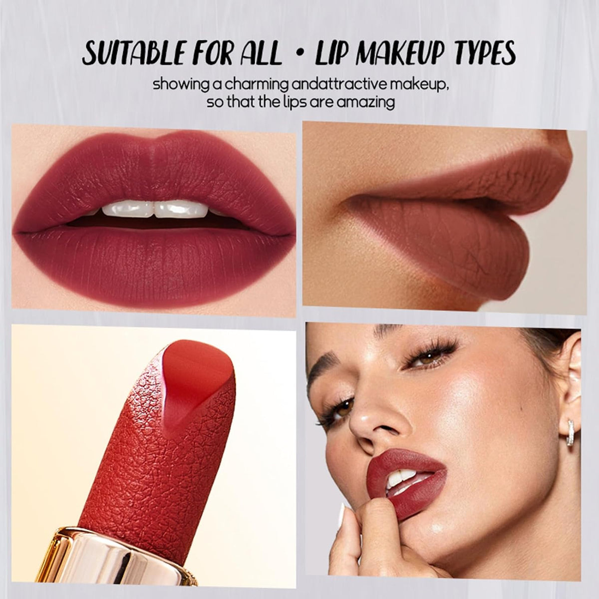 3 Colors Matte Lipstick Set Long Lasting Lip stick 24 hr Lip stick for Women Waterproof Non-sticky Multi-occasions