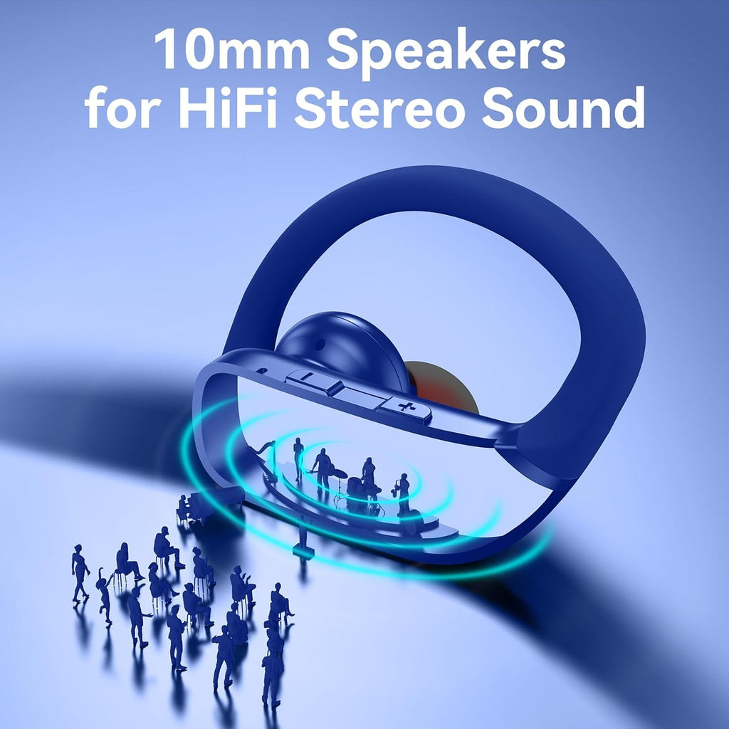 Ear Buds Wireless Earbuds Bluetooth Headphones with 80H Playtime LED Display Case, Over-Ear Hook with Mic, Stereo