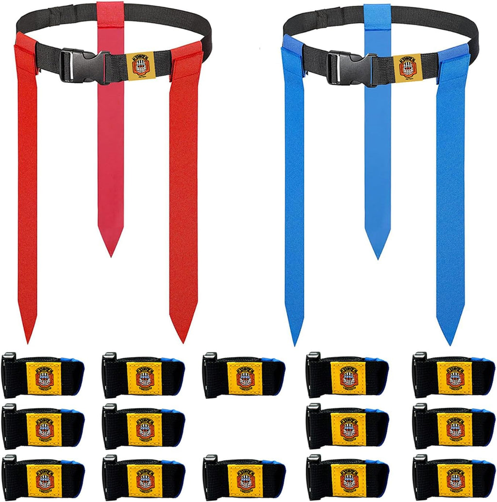 Flag Football Belts for Kids&Adult 6/10/14 Adjustable Flag Football Set 14 Player With 42 Flags For Flag Football
