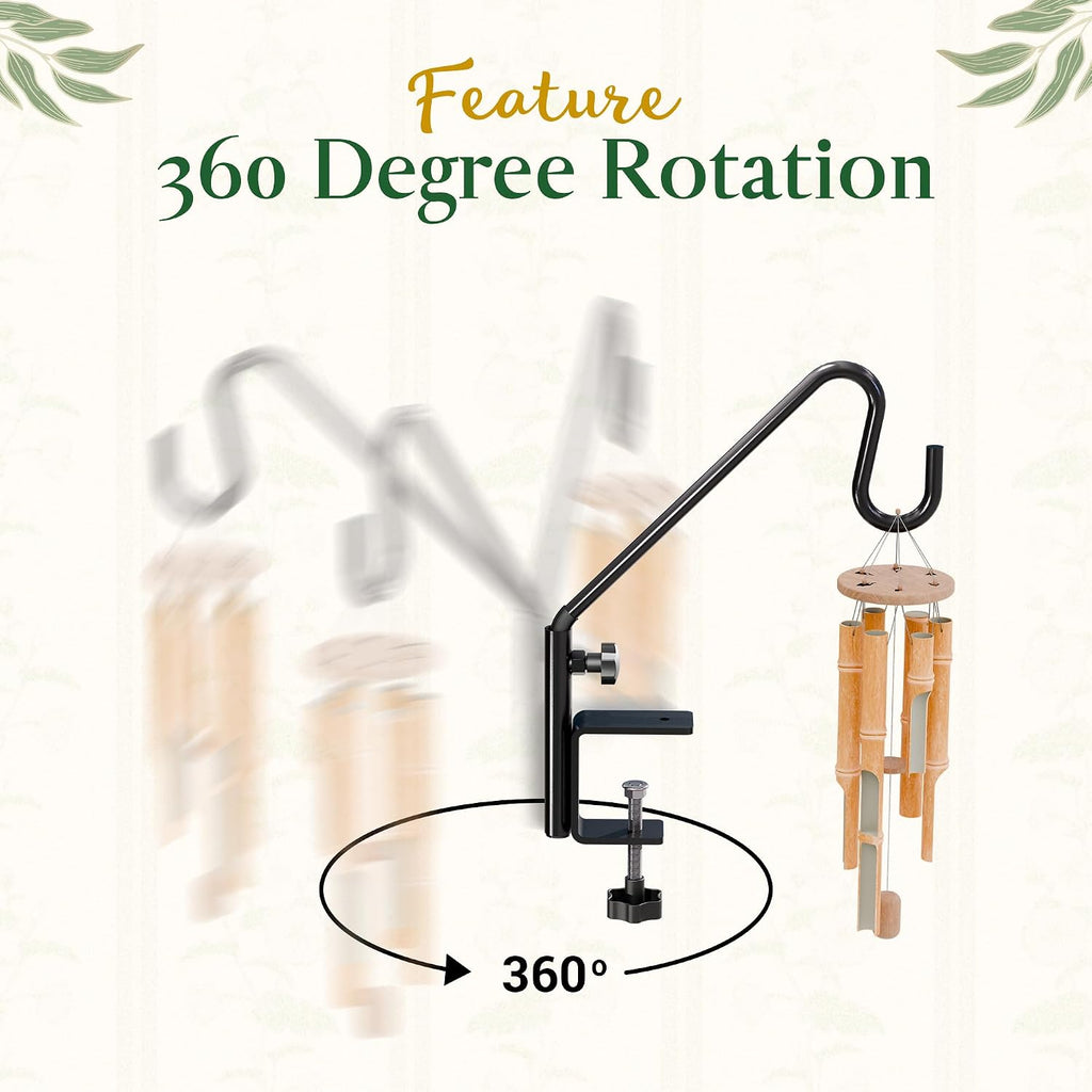 Deck Bird Feeder Hanger for Railing, 11inch Deck Hook for Bird Feeder Pole, Durable 3 Layers Powder Coated & Sturdy 1