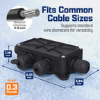 Sully IP65 Waterproof Junction Box for WAGO 221 Connectors, Black