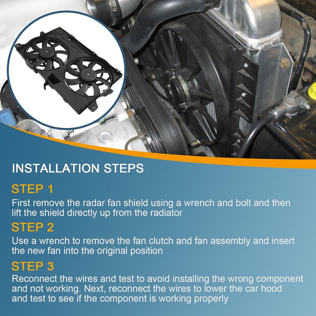 Dual Radiator Cooling Fan Assembly Compatible with 2007-2015 Ford Edge