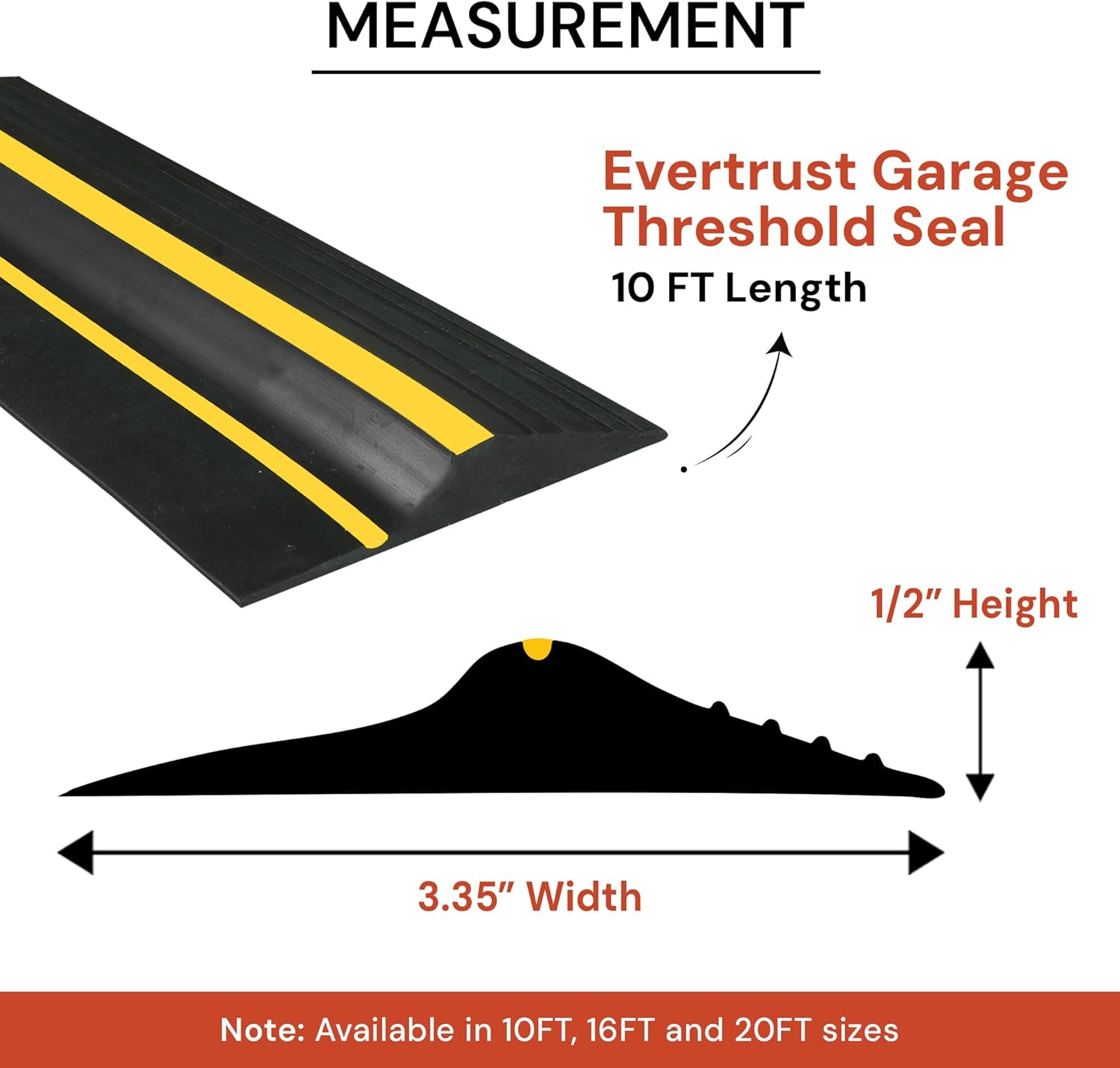10Ft/3M Garage Threshold Seal Strip + 1pc 300ml Sealant Adhesive