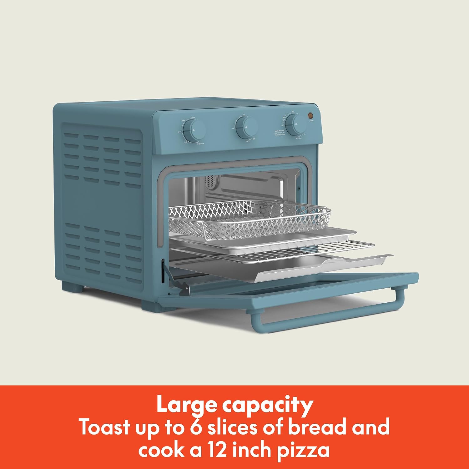 6 Slice Toaster Oven With Air fryer, Surf