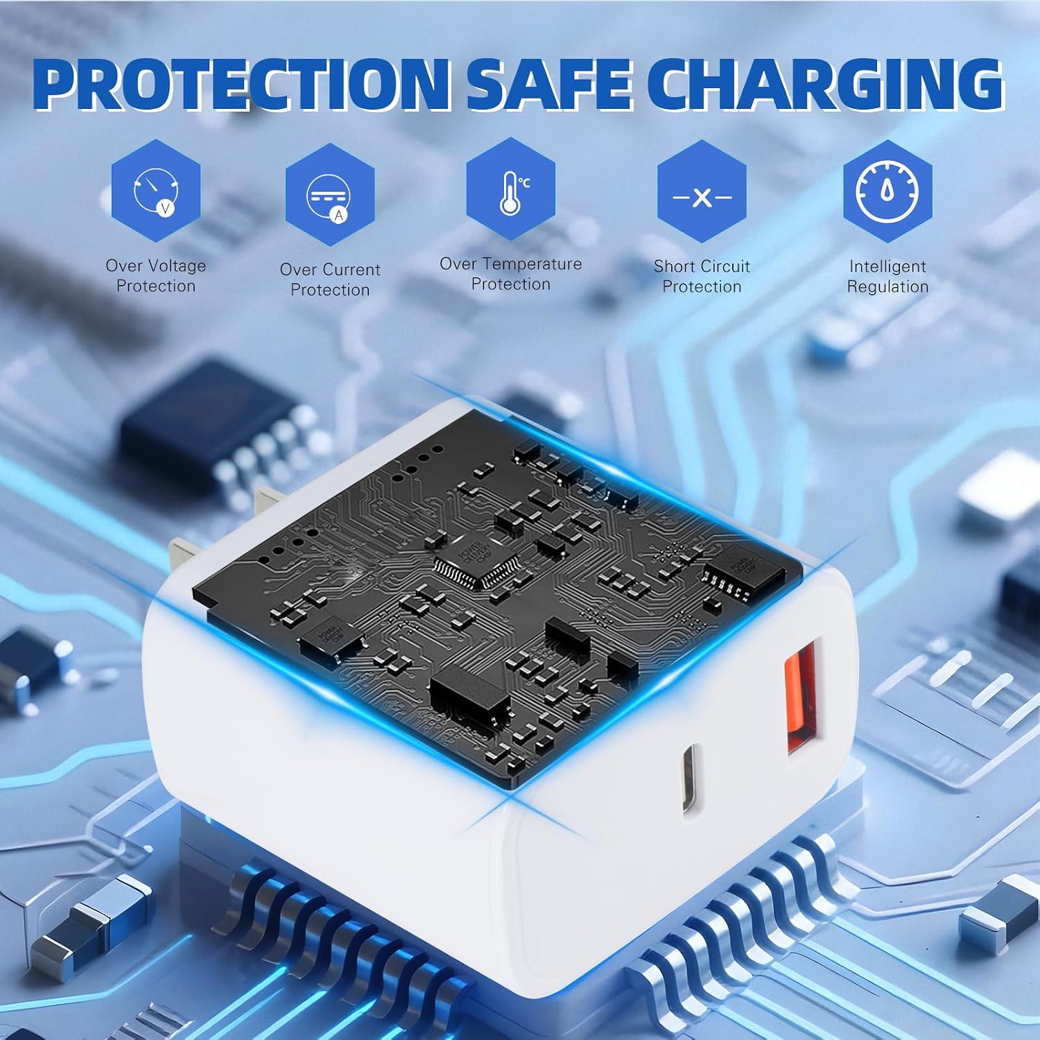 iPhone 17 16 15 Charger Fast Charging,40W Dual Port A/C Phone Charger Fast Charging USB C Wall Charger Block Quick
