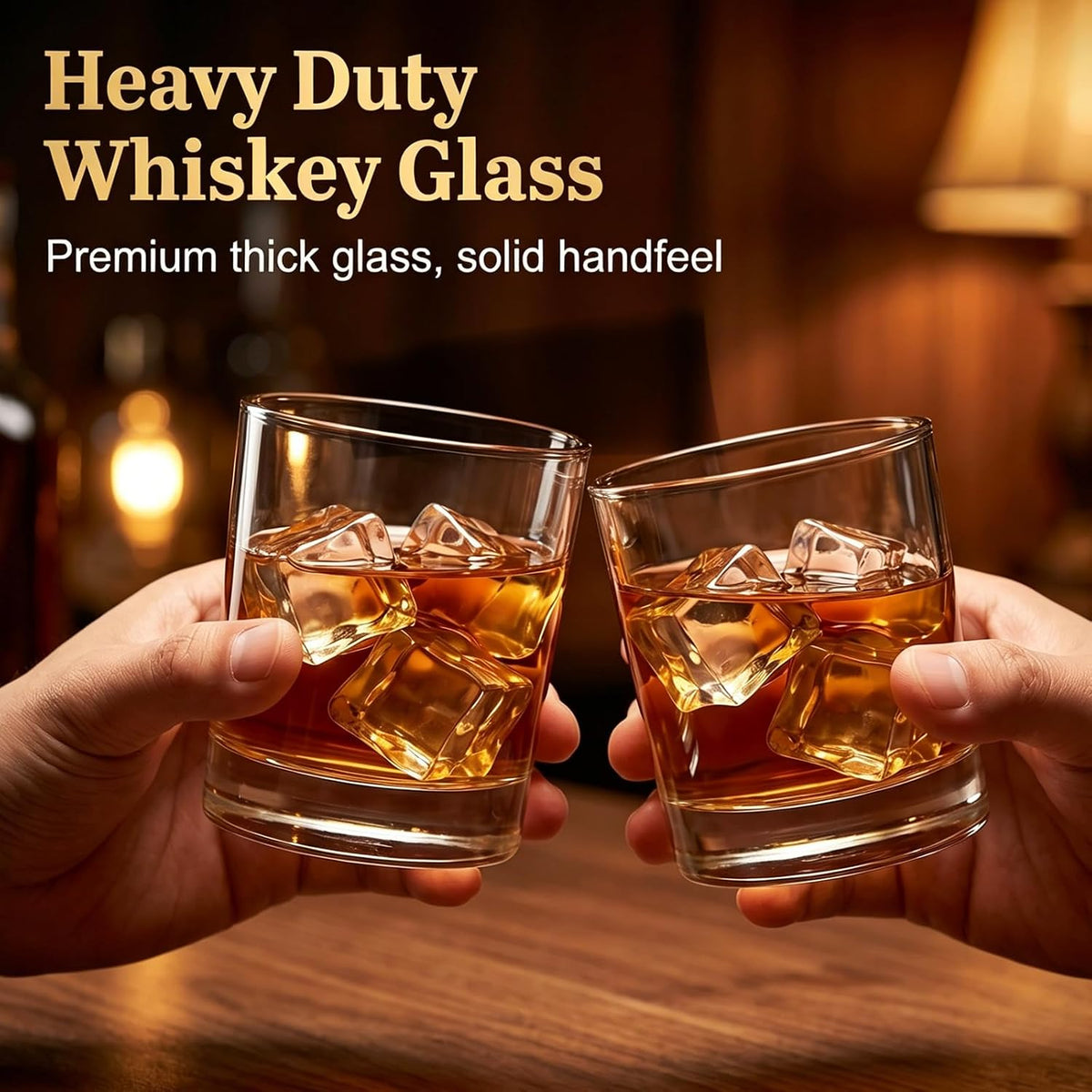 Whiskey Glasses Set of 6, Clear 12oz Old Fashioned Glass