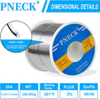 60/40 Tin Lead Rosin Core Solder Wire, 0.08" 1 lb (2.0 mm 450 g)