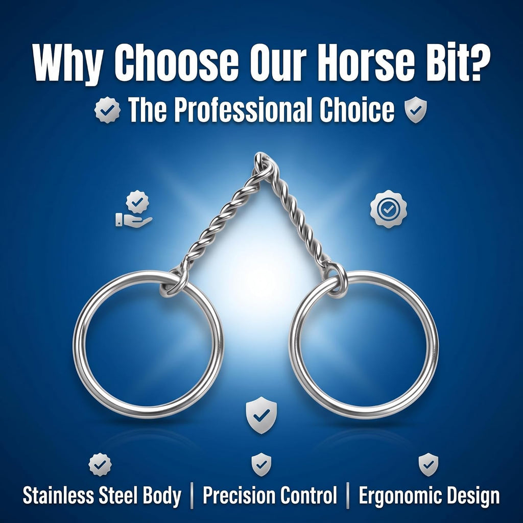 O Ring Snaffle Bit for Horses, Stainless Steel Copper Roller