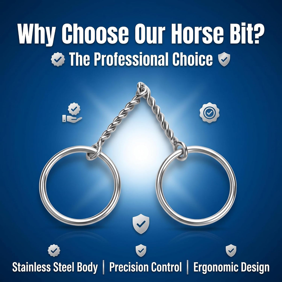 O Ring Snaffle Bit for Horses, Stainless Steel Copper Roller